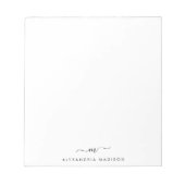 Elegant Cute Stylish Girly Script Monogram Initiaa Notitieblok (Voorkant)