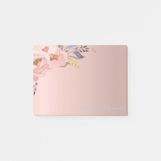 Elegant Cute Stylish Girly Waterverf Flowers Post-it® Notes (Voorkant)