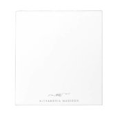 Elegant Cute Stylish Gray Monogram Initiaal Notitieblok (Voorkant)