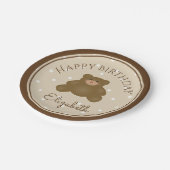 Elegant Cute Teddy Bear Cub Baby eerste verjaardag Papieren Bordje (Gekanteld)