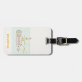 Elegant Cute Underwater Submarine vismonogram Bagagelabel (Voorkant horizontaal)
