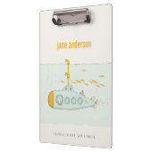 Elegant Cute Underwater Submarine vismonogram Klembord (Links)