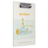 Elegant Cute Underwater Submarine vismonogram Klembord (Rechts)