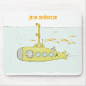 Elegant Cute Underwater Submarine vismonogram Muismat (Voorkant)