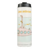 Elegant Cute Underwater Submarine vismonogram Thermosbeker (Voorkant)