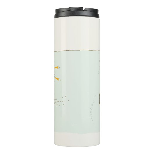 Elegant Cute Underwater Submarine vismonogram Thermosbeker (Achterkant)