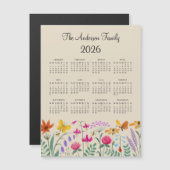 Elegant Cute Watercolor Wildflowers Calendar 2026 (Voorkant / Achterkant)