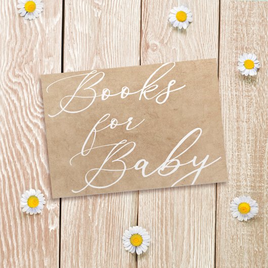 Elegant Cute Waterverf Blue Roos & Books voor Baby Informatiekaartje