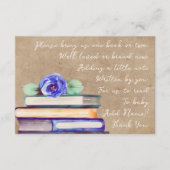 Elegant Cute Waterverf Blue Roos & Books voor Baby Informatiekaartje (Voorkant)