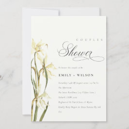 Elegant Cute White Daffodil Couples Shower Invite Bedankkaart