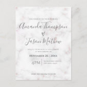 Elegant Cute White Marble Typography Wedding Uitnodiging Briefkaart (Voorkant)