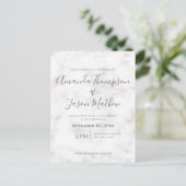 Elegant Cute White Marble Typography Wedding Uitnodiging Briefkaart (Staand voorkant)