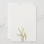 Elegant Cute White Waterverf Daffodil Wedding Bedankkaart (Achterkant)