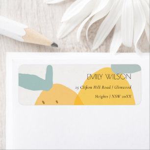 Elegant Cute Yellow Lemon Fruity Citrus Adres Etiket