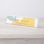 Elegant Cute Yellow Lemon Fruity Citrus Bright Bureau Naambordje (Voorkant)