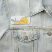 Elegant Cute Yellow Lemon Fruity Citrus Bright Naamplaatje (In situ)