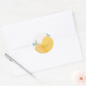 Elegant Cute Yellow Lemon Fruity Citrus Bright Ronde Sticker (Envelop)
