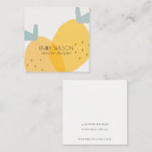 Elegant Cute Yellow Lemon Fruity Citrus Bright Vierkante Visitekaartje (Voorkant / Achterkant)