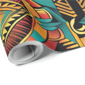 Elegant cyaan "Aztec Dream" mat inpakpapier (Rol Hoek)