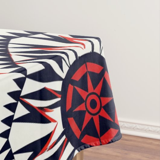 Elegant cyaan "Cosmic Interlock" katoenen tafelkle Tafelkleed (Voorbeeld)