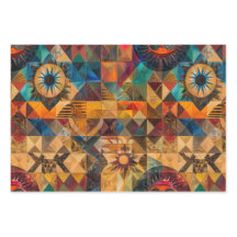 Elegant cyaan "erfelijke artistiek" wrap mat papie