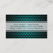 Elegant Cyan Polka Dot Pattern Visitekaartje (Achterkant)