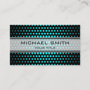 Elegant Cyan Polka Dot Pattern Visitekaartje