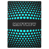 Elegant Cyan Polka Dots Pattern Klembord (Achterkant)