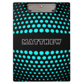 Elegant Cyan Polka Dots Pattern Klembord (Voorkant)
