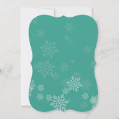 Elegant Cyan Winter Wedding Kaart (Achterkant)