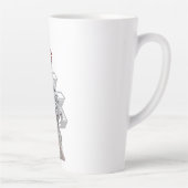 Elegant Cyborg in White Futurisistic Fashion Latte Mok (Rechts)