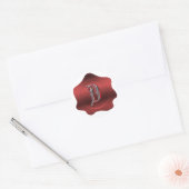 Elegant D Monogram Red Wax Seal Look Sticker (Envelop)