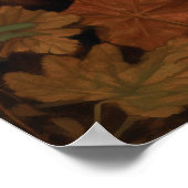 Elegant Dachshund met Autumn Leaves | Floral Pet Poster (Hoek)