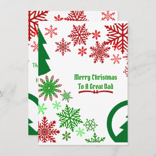Elegant Dad Merry kerstboom Snowflakes Green (Voorkant / Achterkant)