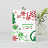 Elegant Dad Merry kerstboom Snowflakes Green (Staand voorkant)
