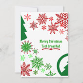 Elegant Dad Merry kerstboom Snowflakes Green (Voorkant)