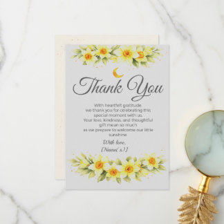 Elegant Daffodil Baby Shower Thank You Card Bedankkaart