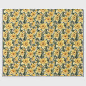 Elegant Daffodil Easter Yellow Waterverf Flowers Cadeaupapier (Vlak)