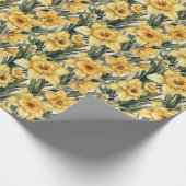 Elegant Daffodil Easter Yellow Waterverf Flowers Cadeaupapier (Hoek)