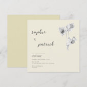 Elegant Daffodils Modern Minimalist Spring Wedding Kaart (Voorkant / Achterkant)