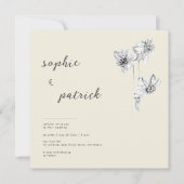 Elegant Daffodils Modern Minimalist Spring Wedding Kaart (Voorkant)