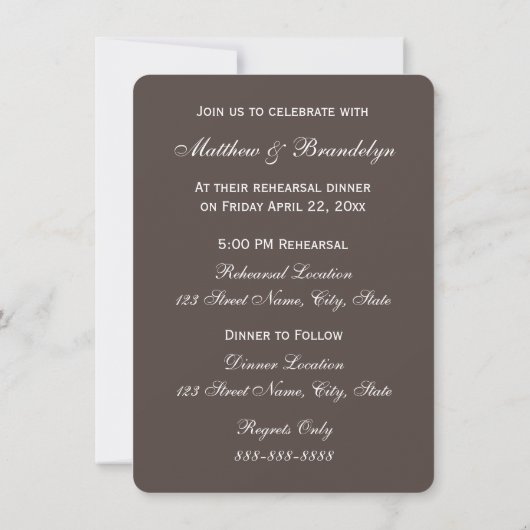Elegant Daffodils Rehearsal Dinner Invitations Kaart (Achterkant)