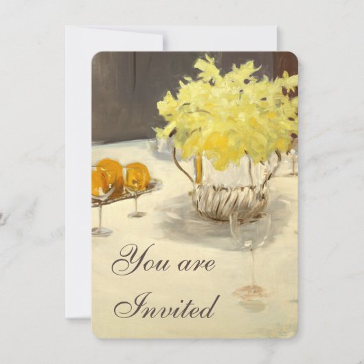 Elegant Daffodils Rehearsal Dinner Invitations Kaart (Voorkant)