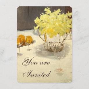 Elegant Daffodils Rehearsal Dinner Invitations Kaart