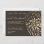 Elegant Dahlia Brown Floral Wedding Invitation Kaart (Voorkant)