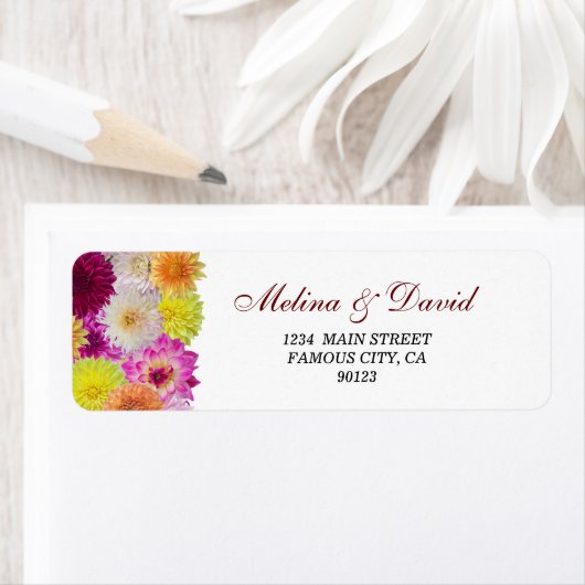 Elegant Dahlia Florals Adres Etiket (Insitu)