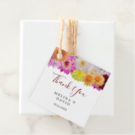 Elegant Dahlia Florals Dank je wel Bedankjes Labels