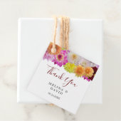 Elegant Dahlia Florals Dank je wel Bedankjes Labels (In situ)