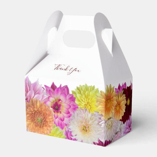 Elegant Dahlia Florals Wedding Bedankdoosjes (Achterkant)