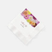 Elegant Dahlia Florals Wedding Napkins Servet (Hoek)